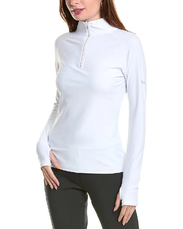 Skea Annie Solid Zip Neck Pullover Asymmetrical Hem Sweater