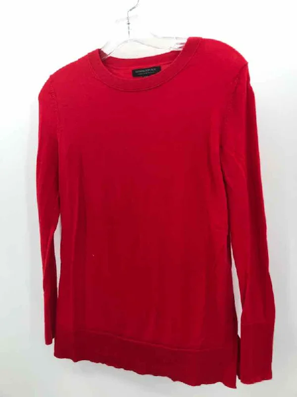 Pre-Owned Banana Republic Red Size XXS Merino Wool Sweater Neon Metallic Matte