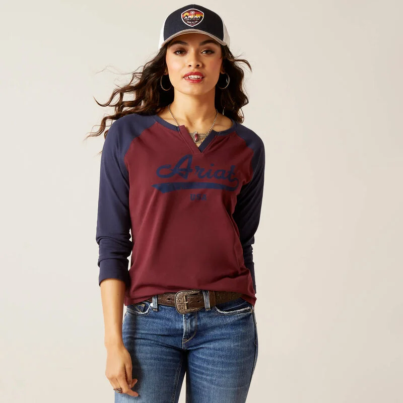 Split Neck Ladies T-Shirt | 10046257 Layered Multi-layer Single Layer