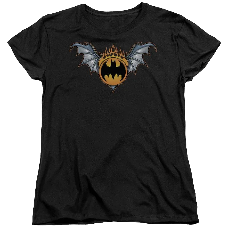 Batman Bat Wings Logo - Women's T-Shirt Striped Floral Plaid