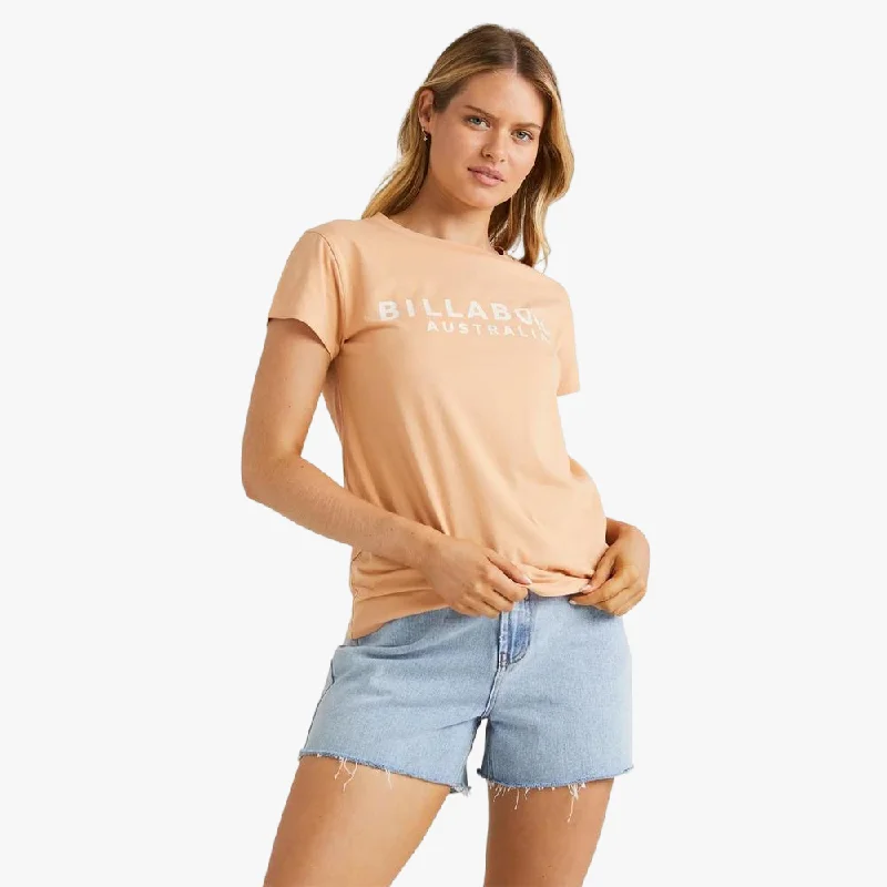 Billabong Womens Society Short Sleeve Tee Baked Clay Chenille Fabric Brocade Fabric Lace Fabric