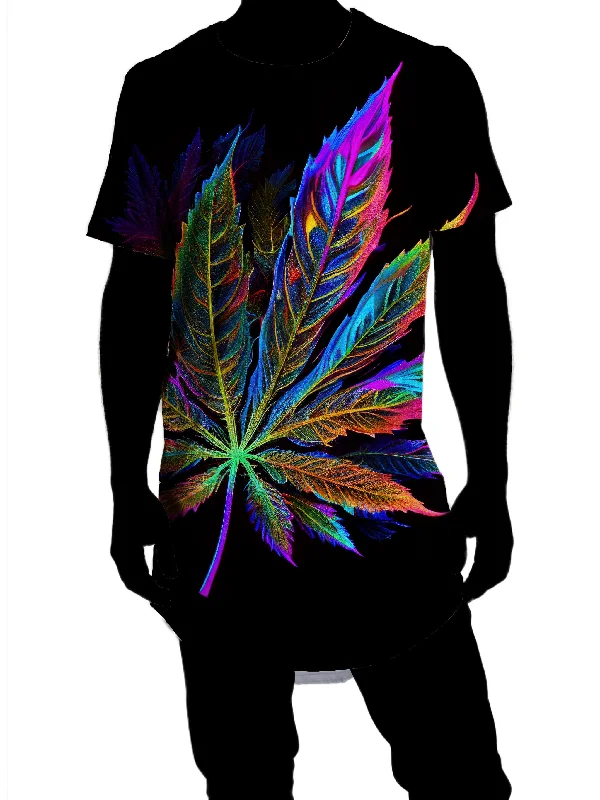 Blacklight Weed Drop Cut T-Shirt Collared Crew Neck Turtle Neck