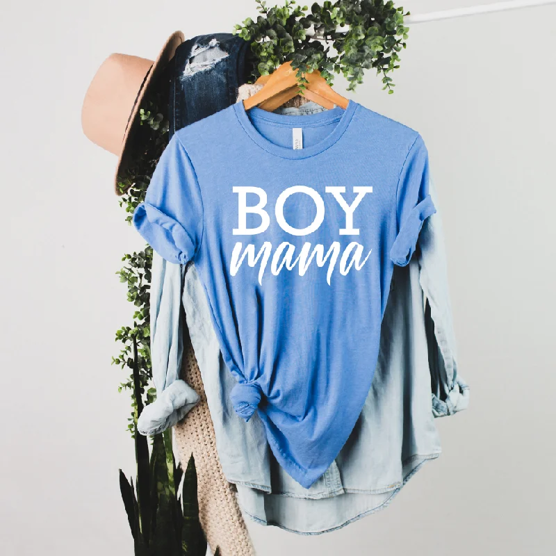 Boy Mama • Royal Heather Tee Zippered Front Buttoned Front Snap Front