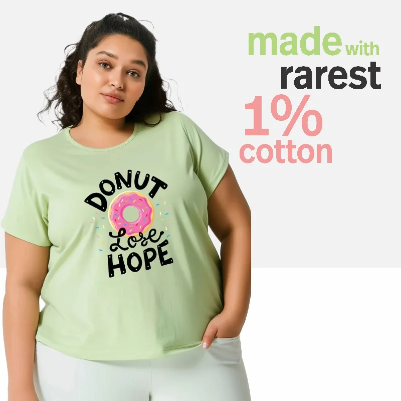 Donut lose hope Plus Size Women T-Shirt Modern Contemporary Chic