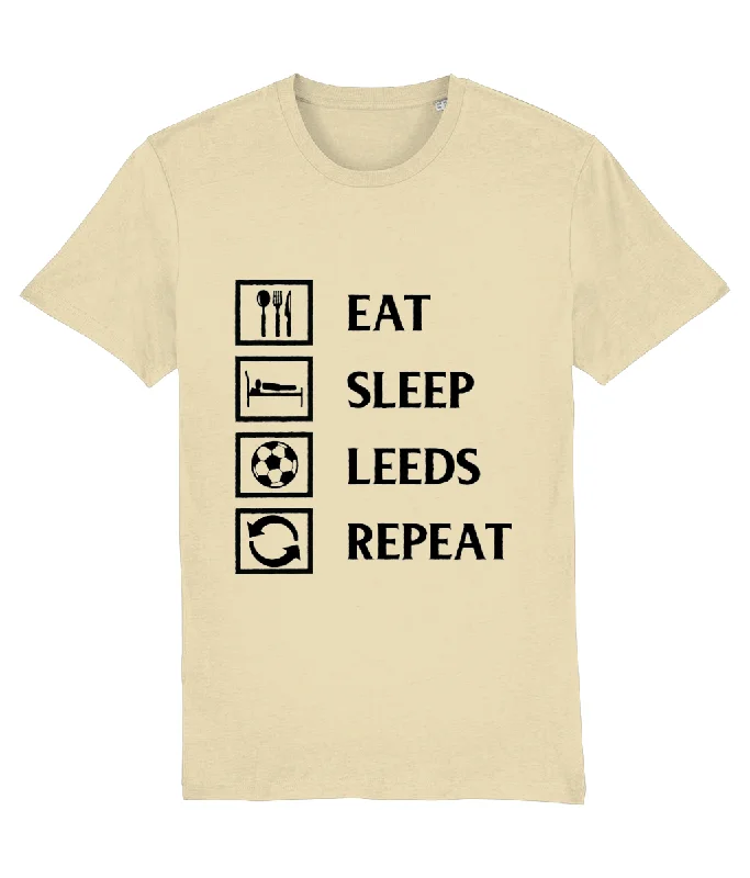 Eat, Sleep, Leeds, Repeat T-shirt Women Elegant Classic Vintage