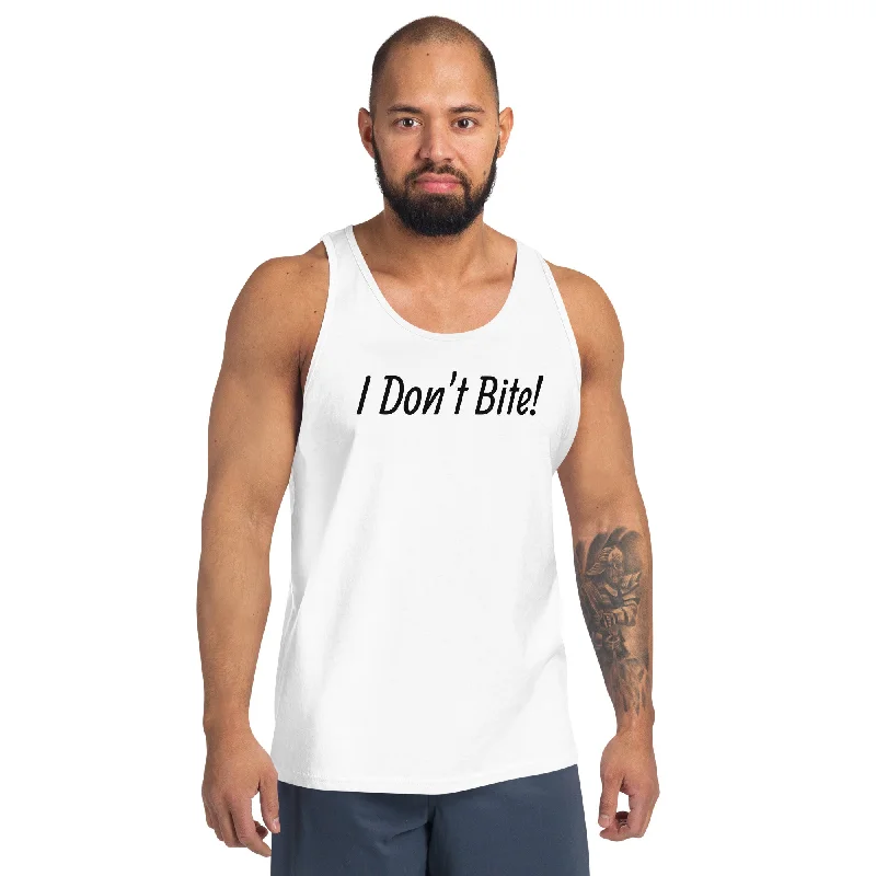 I don't bite! Tank Top Unisex T-Shirt Solid Print Embellished