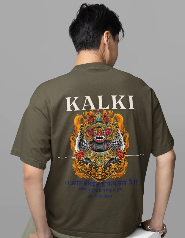 Kalki Printed Oversized T-shirt for Men Thin T-Shirt Open Front Quick Dry