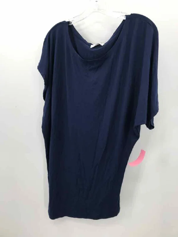 Pre-Owned Marcella Navy Size Medium Tunic T-shirt Faux Fur Fabric Real Fur Fabric Shearling Fabric