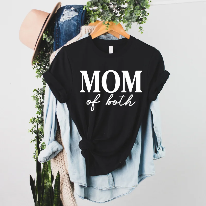 Mom of both • Black Tee Collared Crew Neck Turtle Neck