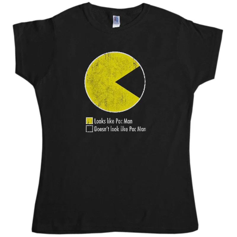 Pac Man Pie Chart Womens Fitted T-Shirt Fleece Fabric Down Fabric Feather Fabric