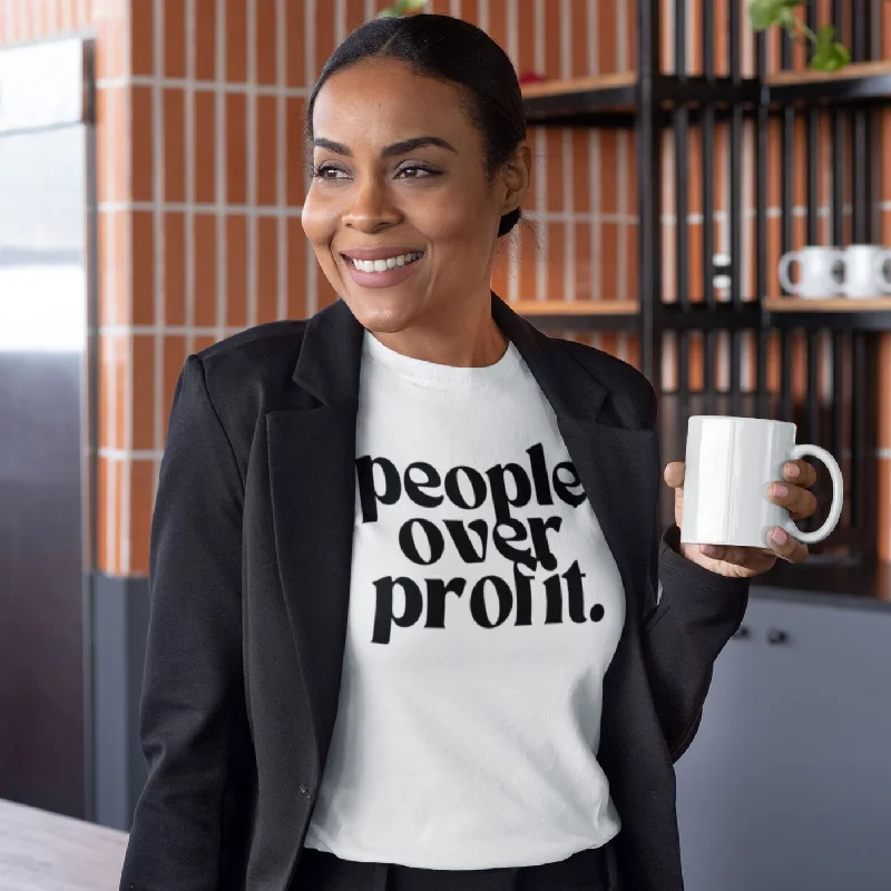 People Over Profit | Unisex T-shirt Lace Blend Ribbed Blend Corduroy Blend