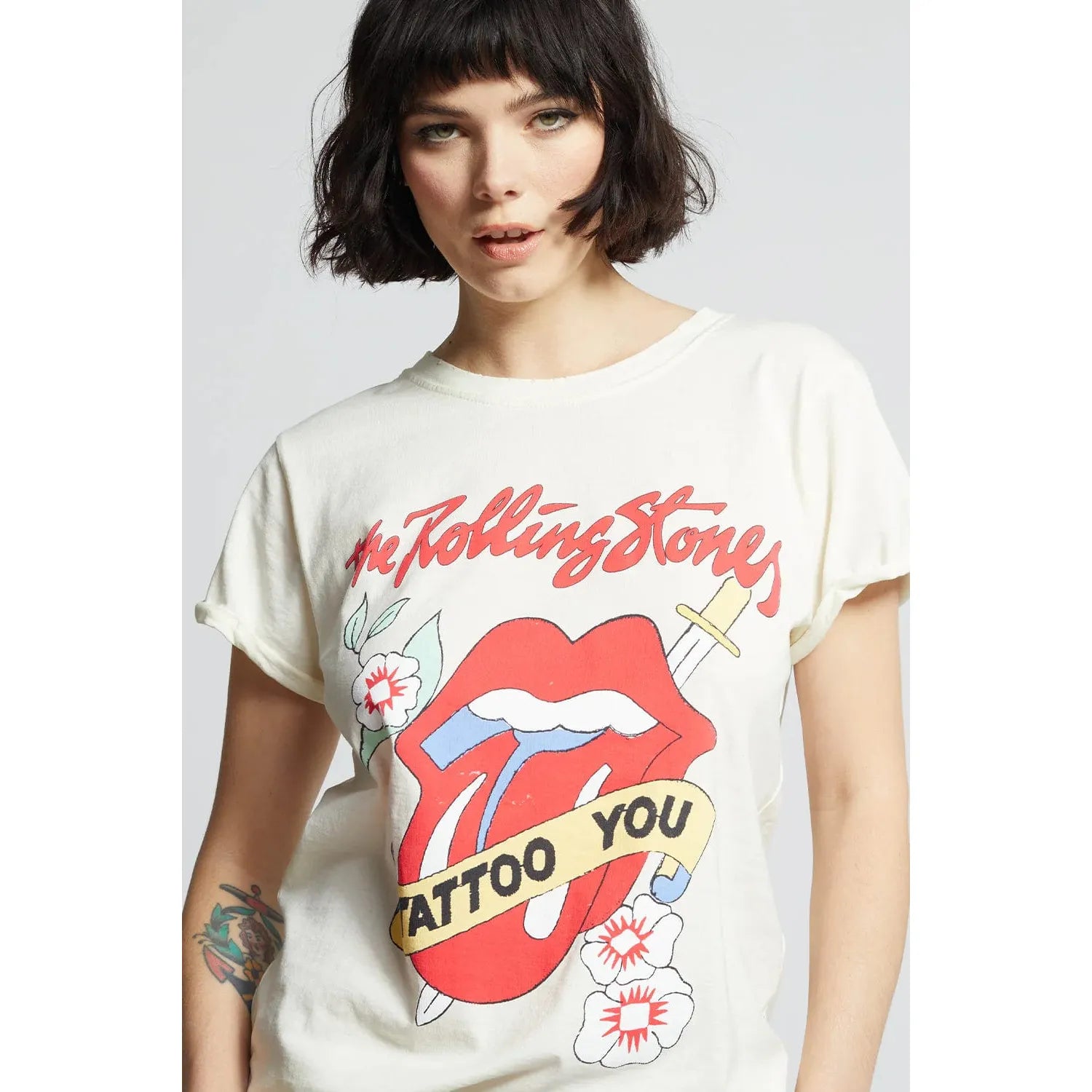 Recycled Karma Rolling Stones Tattoo You Tee Machine Wash Dry Clean Hand Wash