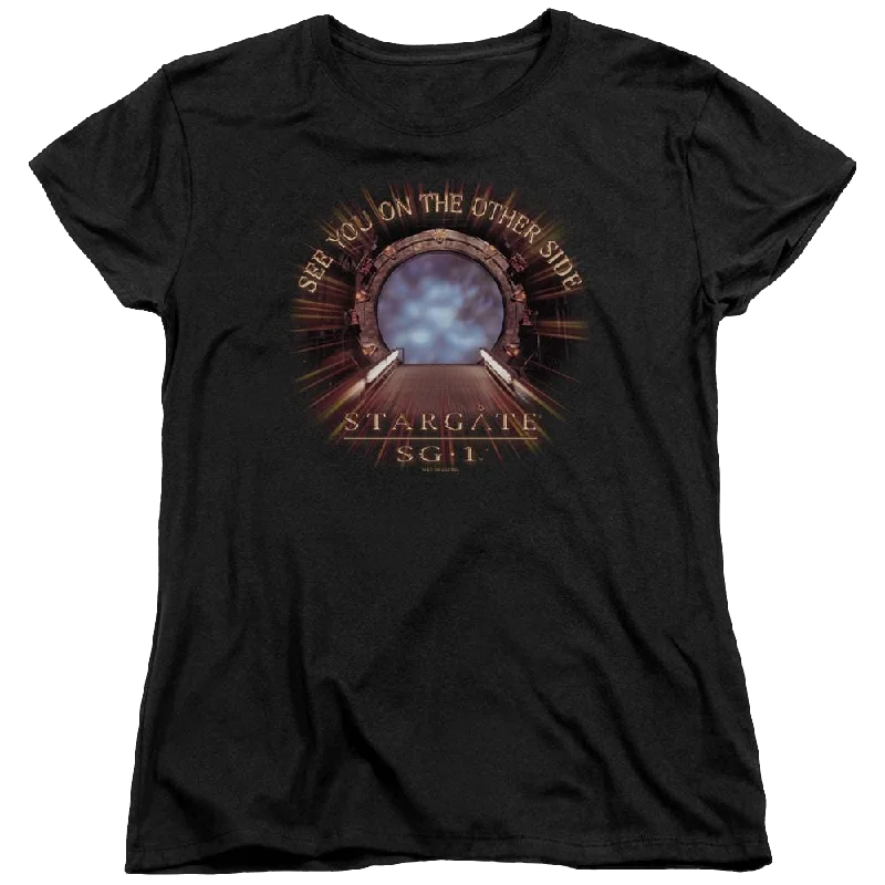 Stargate Other Side Women's T-Shirt Collared Crew Neck Turtle Neck