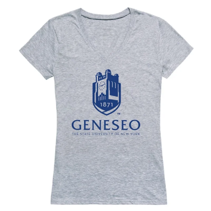 State University of New York at Geneseo Knights Womens Seal T-Shirt Graphic T-Shirt Round Neck Polyester