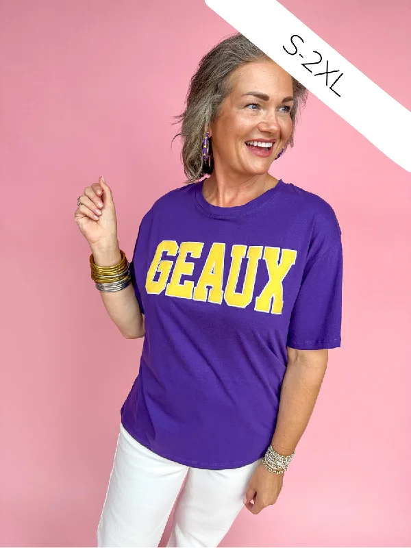 Stewart Simmons | Geaux Varsity Boyfriend Tee Mesh Canvas Denim