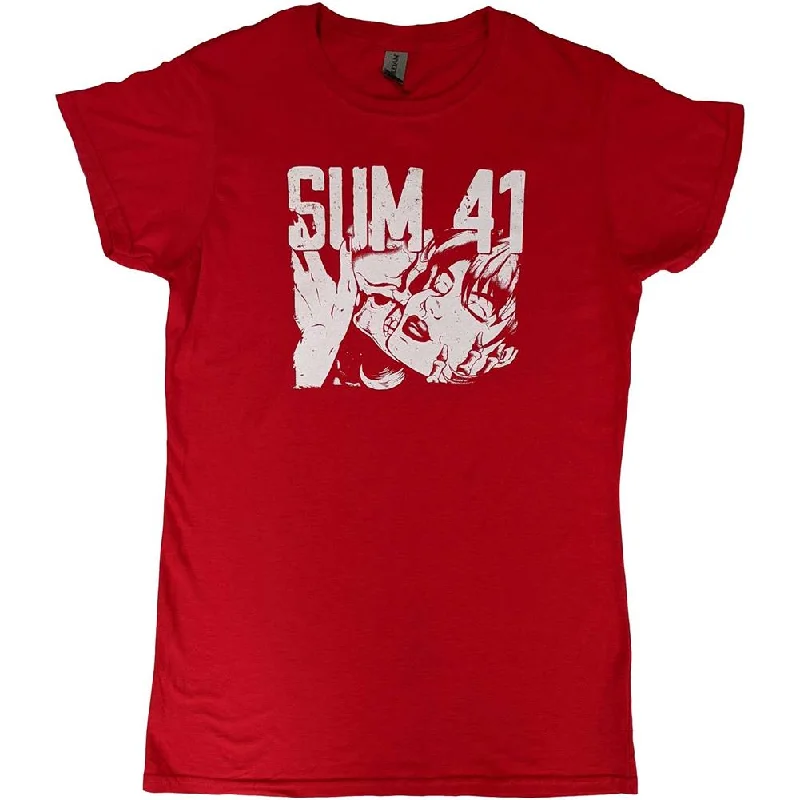 Sum 41 Embrace Ladies T-Shirt Nylon Fabric Polyester Fabric Spandex Fabric