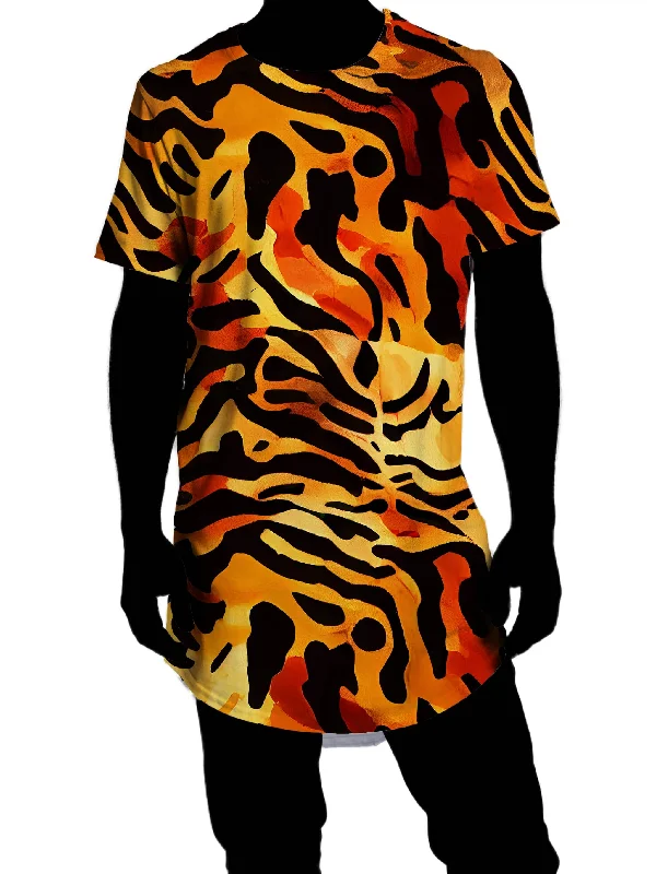 Tiger Camouflage Drop Cut T-Shirt Jersey Fabric Tulle Fabric Batik Fabric