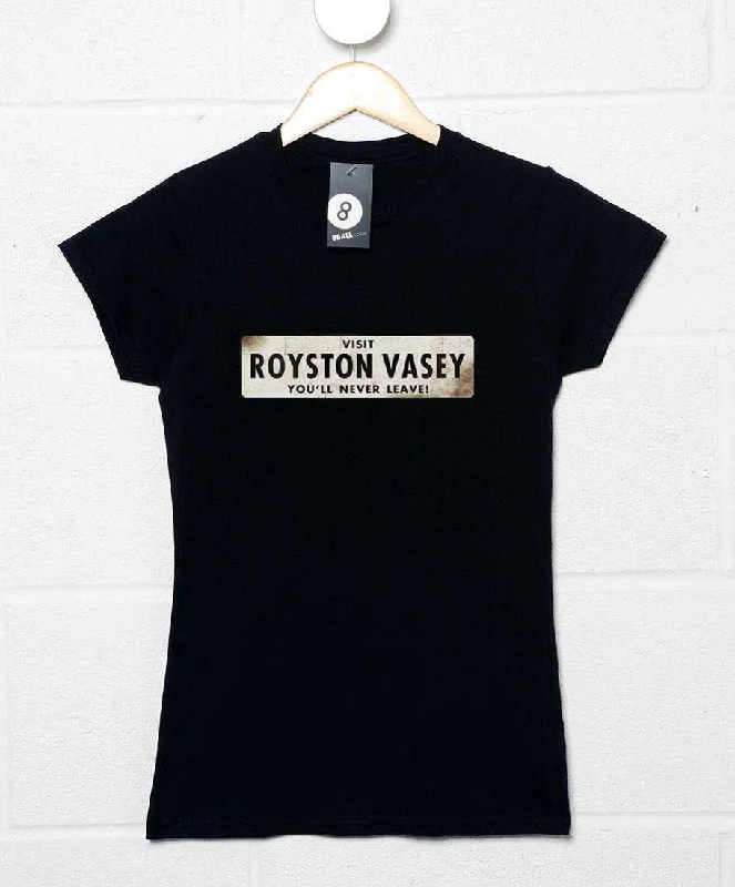 Visit Royston Vasey Womens Style T-Shirt V-Neck T-Shirt Long Sleeve Cotton