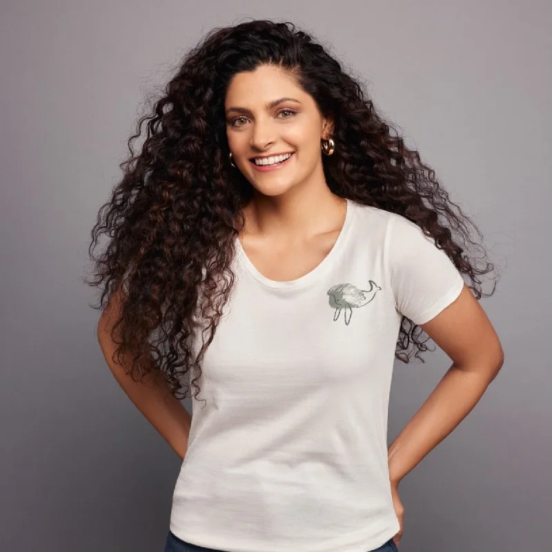 Whale by Human Nature Womens Organic Cotton T-shirt | White Fitted T-Shirt Seamless Stretchy